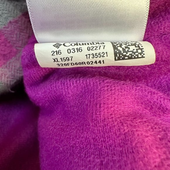 Columbia Women's Button Down Plaid Shacket Shirt Jacket, Size Large,‎ Magenta - Picture 10 of 10